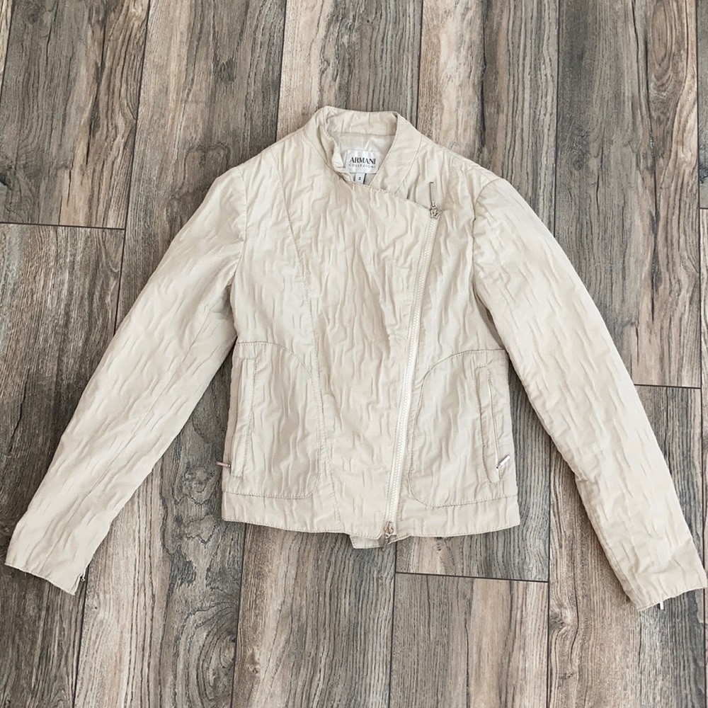 Armani tan zipper jacket